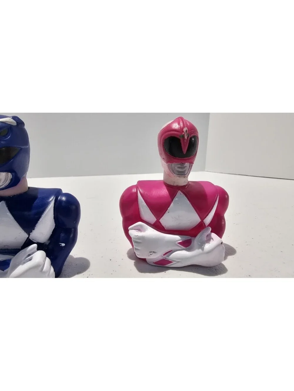 Vintage 1993 Mighty Morphin Power Rangers Soft Toppers Black Blue Pink
